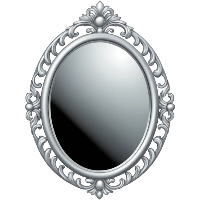 silver elegant mirror with a lot of decoration emoji