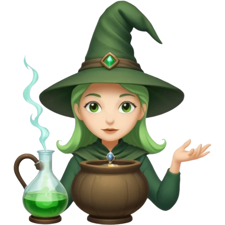 green witch cooking potion emoji