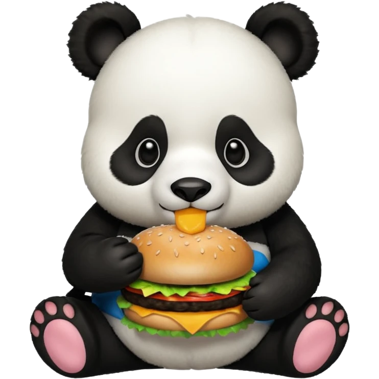 panda eating a hamburger emoji