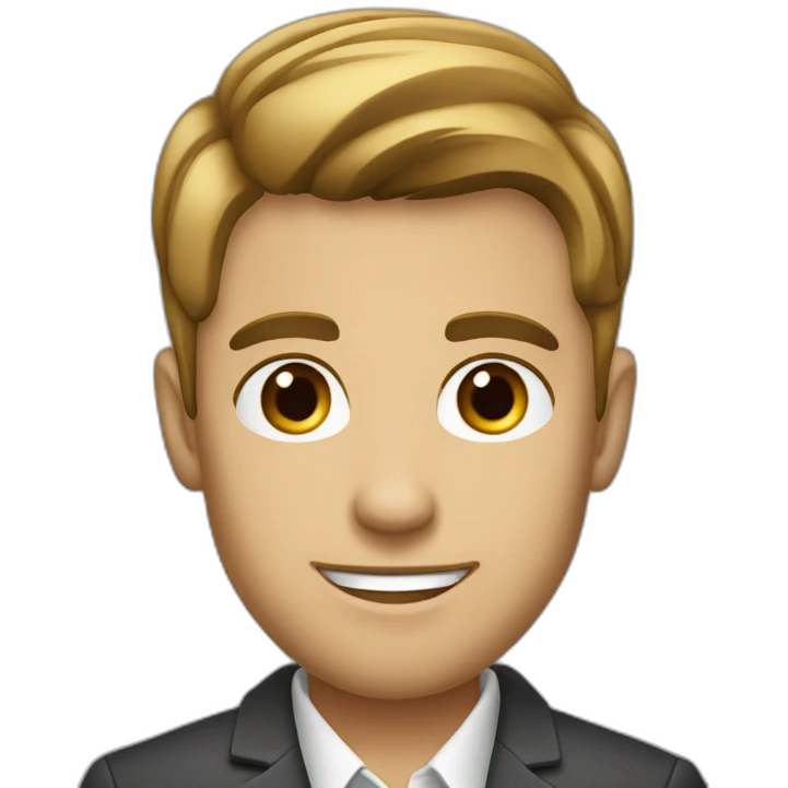 face of a young entrepreneur male short beard darkblond hair emoji