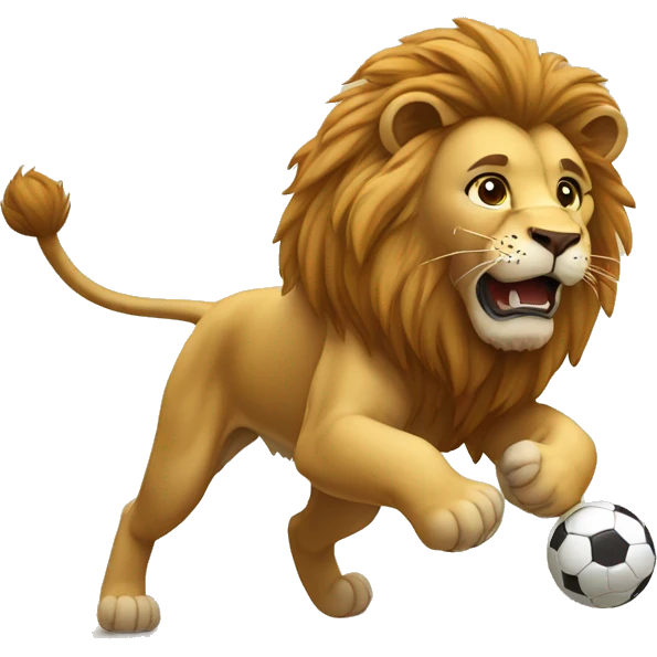 Lion qui joue au foot emoji