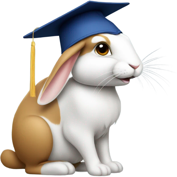 fast rabbit profile graduation hat emoji