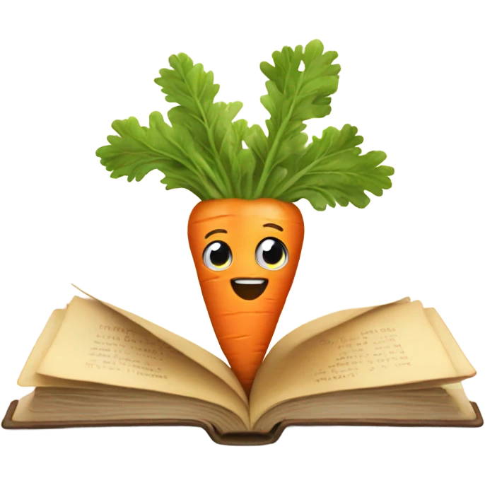 carrot reading book emoji