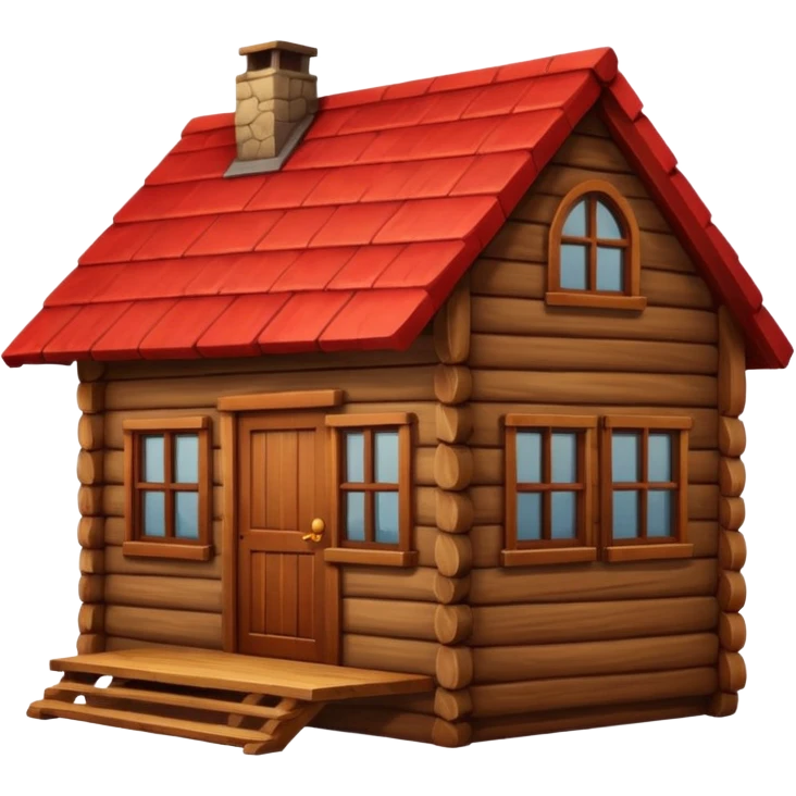 wooden cabin, apple emoji style emoji