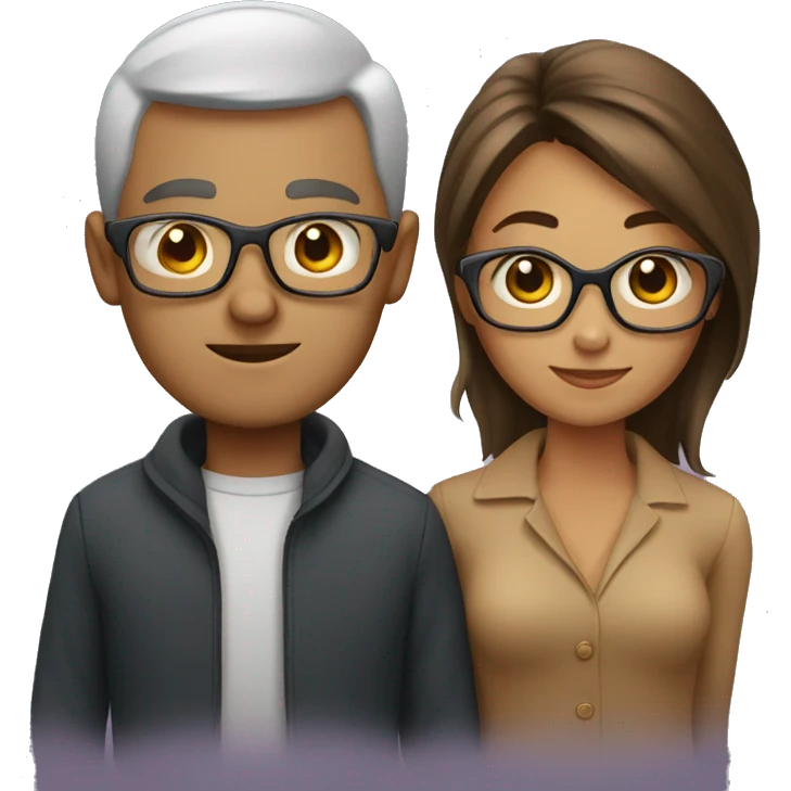 Couple and the man had glasses on emoji