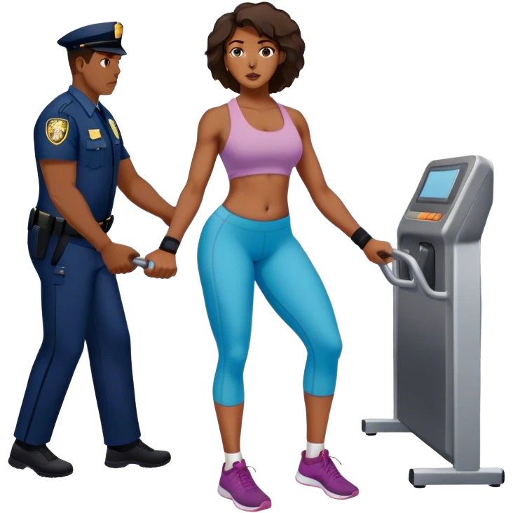 black woman getting stopped by airport security because of her ankle weights emoji