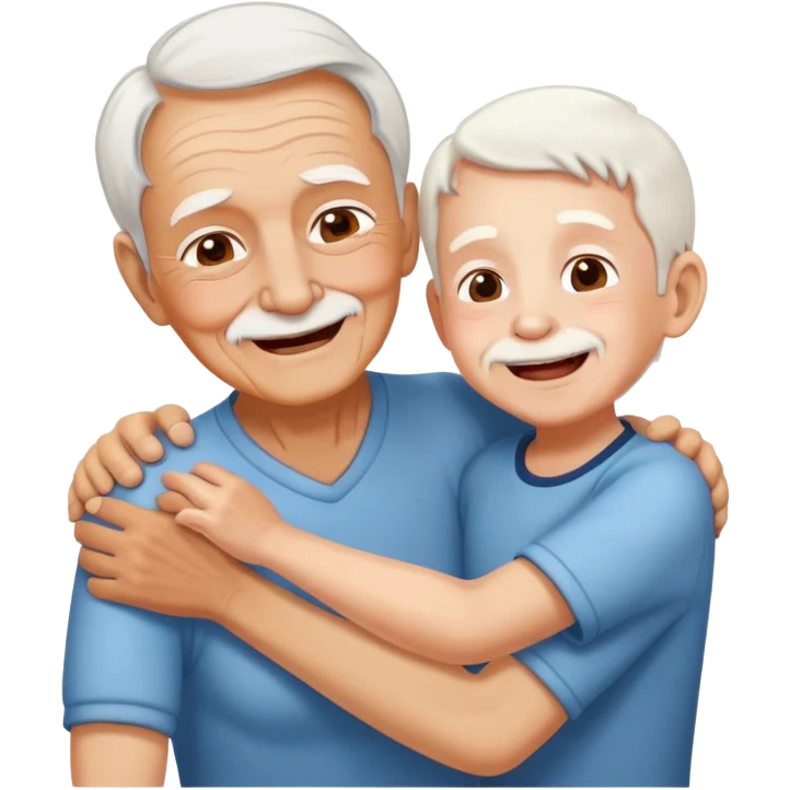 White old person tickling kid emoji