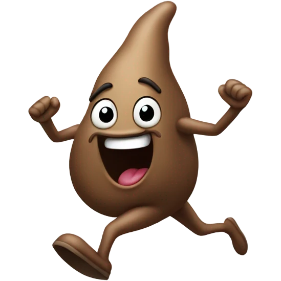 poop with legs eunning emoji