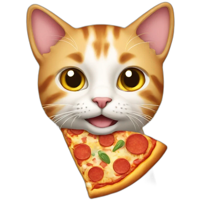 Cat with pizza emoji