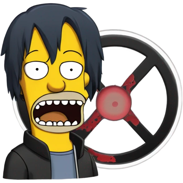 homer simpson with sasuke sharingan emoji