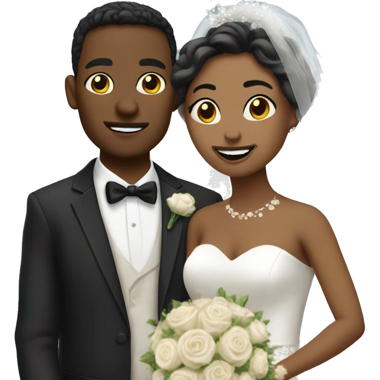 Ugly couple in wedding bliss  emoji