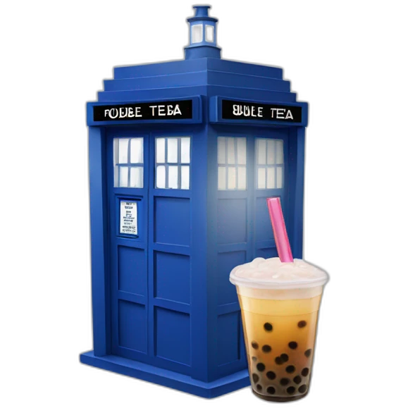 tardis as bubble tea emoji