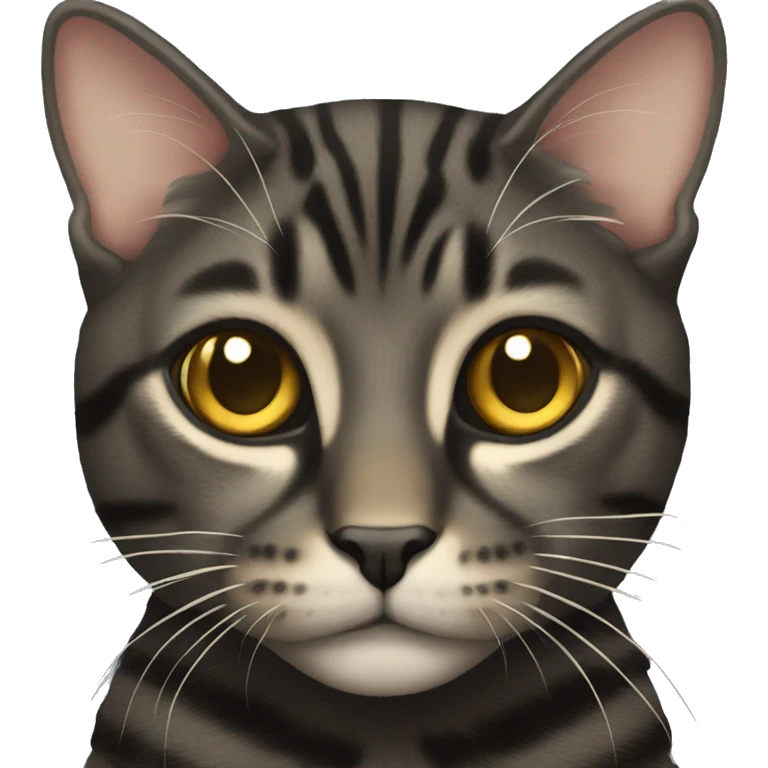 Black tabby with golden eyes emoji