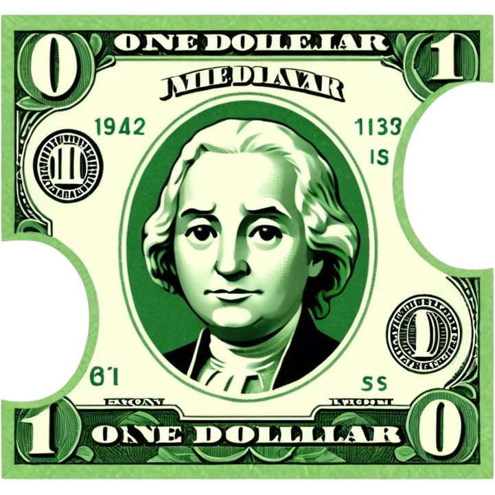 one dollar bill emoji