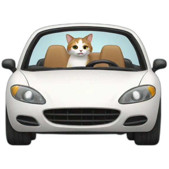 Cat driving a car emoji