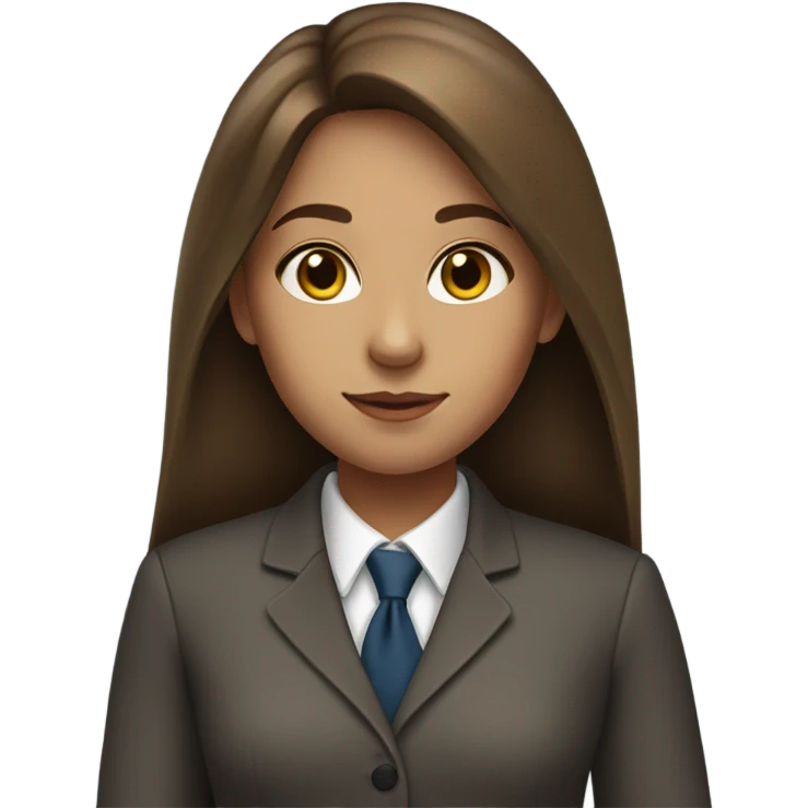 Long brown hair girl banker white emoji