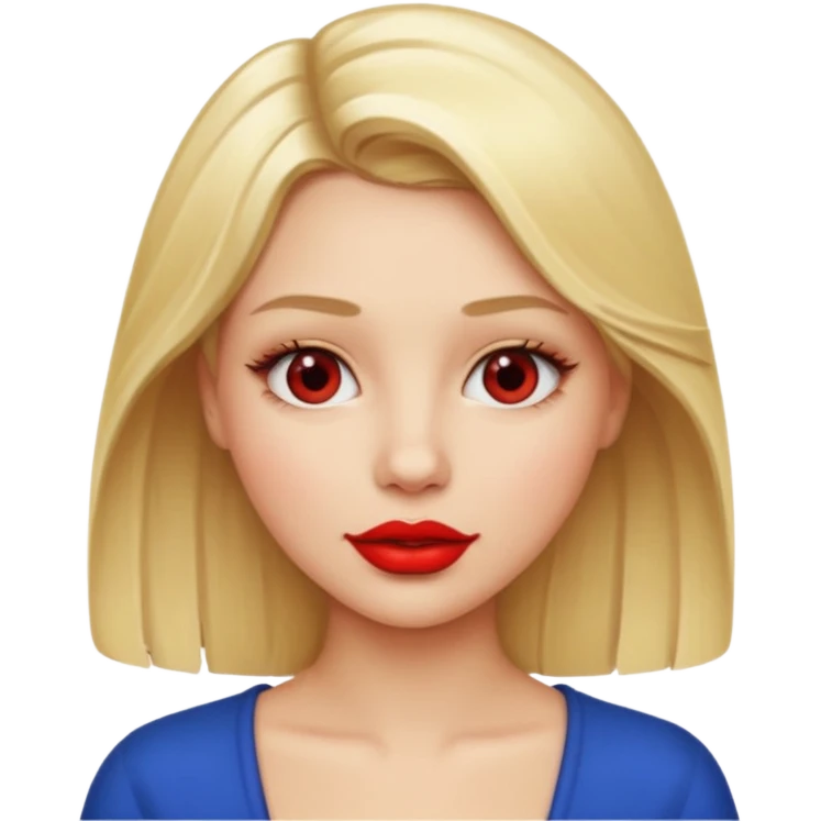 Blonde girl with red lips emoji