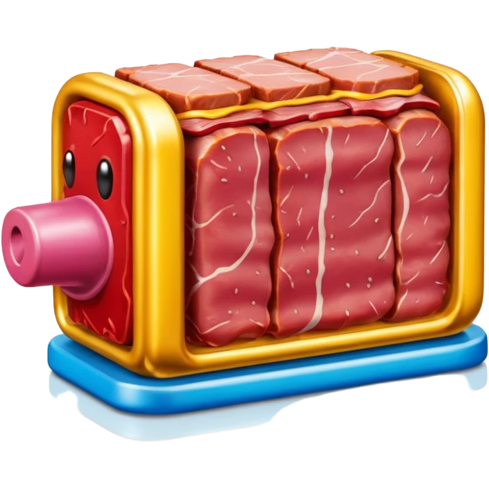 Jeff Koons style spam meat abstract art sculpture  emoji