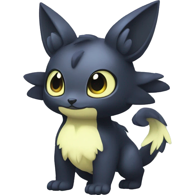 Cute cool shiny fantasy dark-shadow-themed animal hybrid Fakemon full body emoji