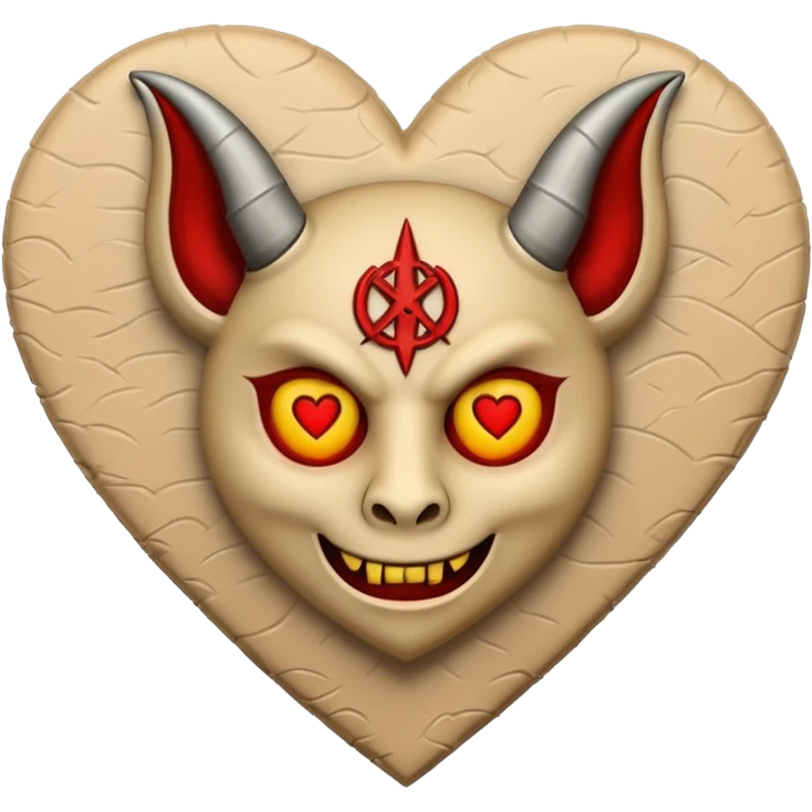 beige heart satanic emoji