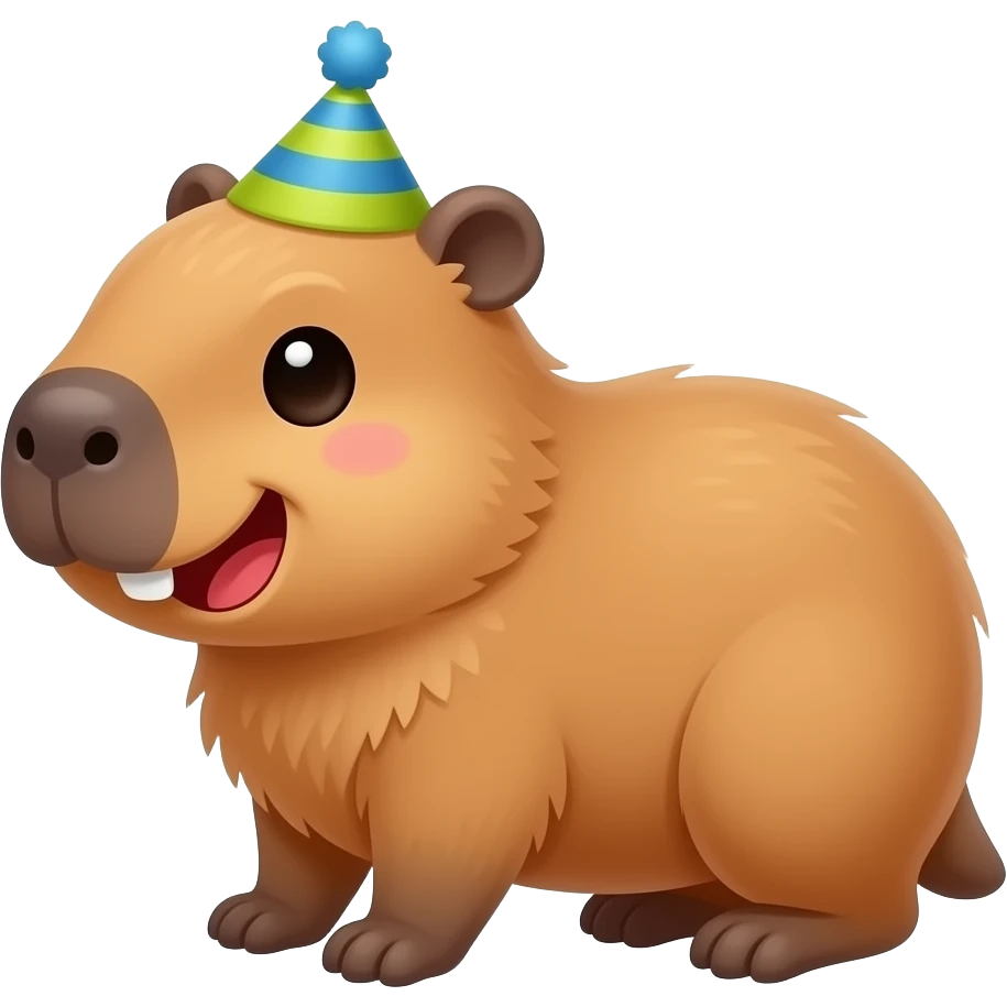 Make a cute baby capybara’s laughing with the little hats emoji