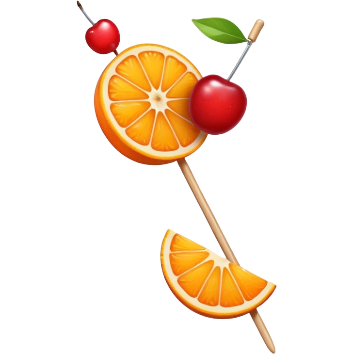 orange slice and cherry on a skewer emoji