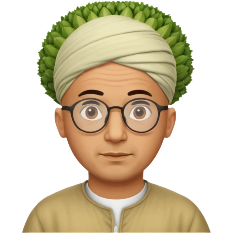 Bald moroccan man with one fennel on his head and glasses on and no turban  emoji