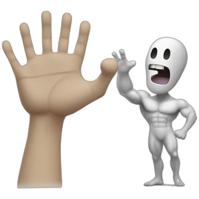 Muscleman and high five ghost emoji