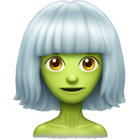 Alien wearing a wig emoji