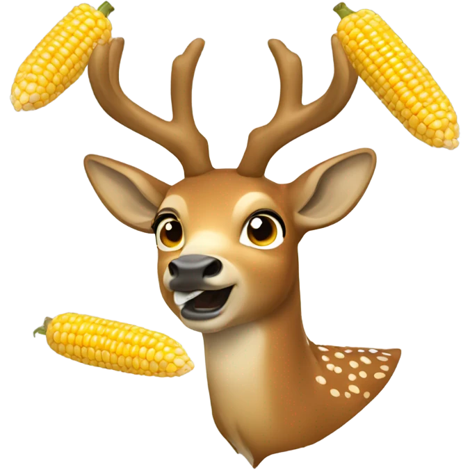 Deer eating corn emoji