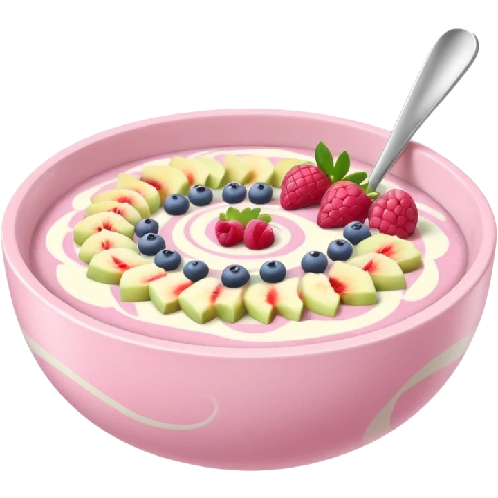 pastel pink and white smoothie bowl emoji