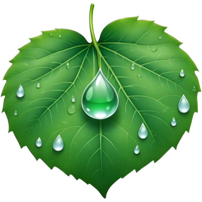 Dewdrop on a leaf emoji