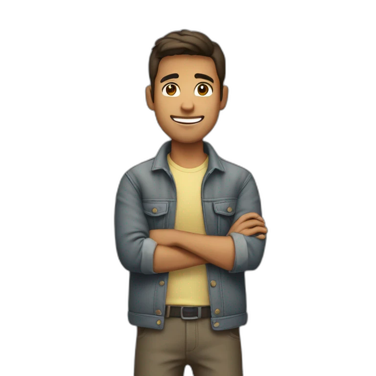Hombre 40 joven haciendo senderismo emoji