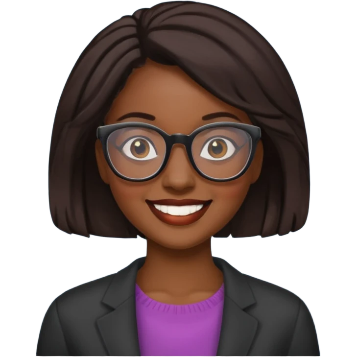 bold and wearing glasess black woman emoji