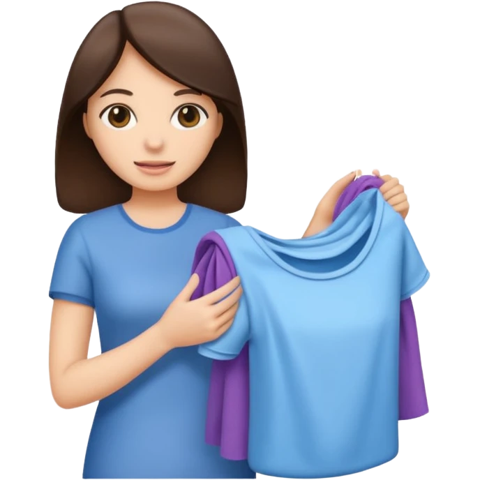 brunette woman holding laundry emoji