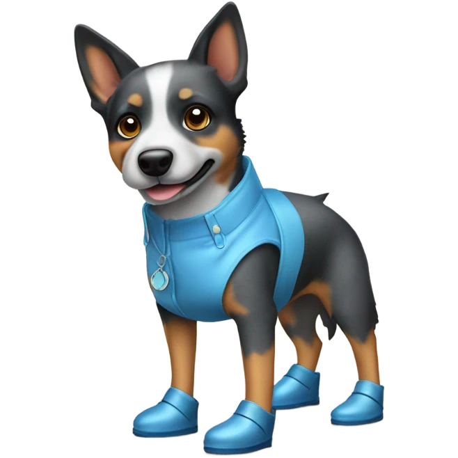 blue heeler wearing blue heels emoji