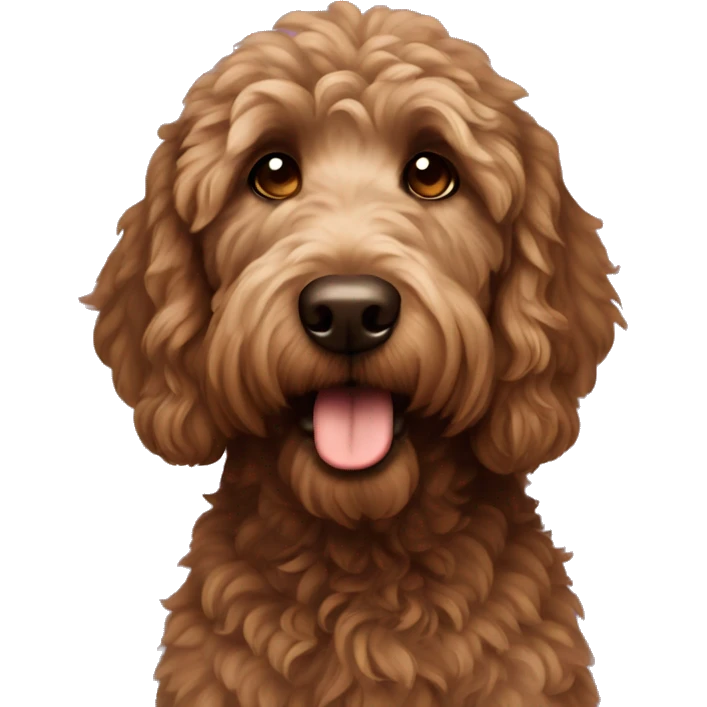 Dark brown golden doodle emoji