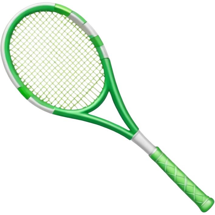 white and green (more white) glass crystal tennis racket emoji