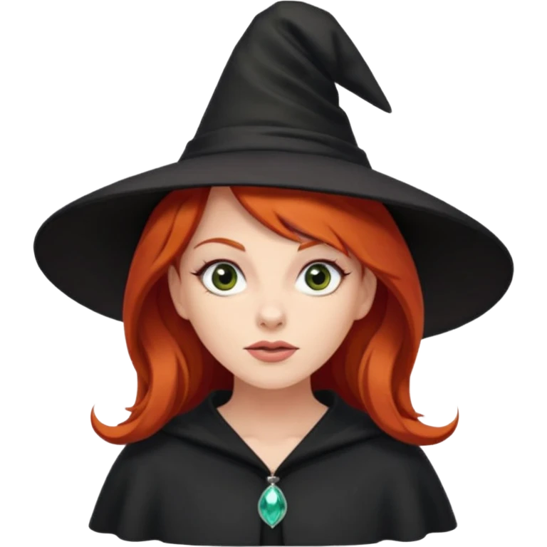 Red haired witch, sassy, rolling eyes upwards rude emoji