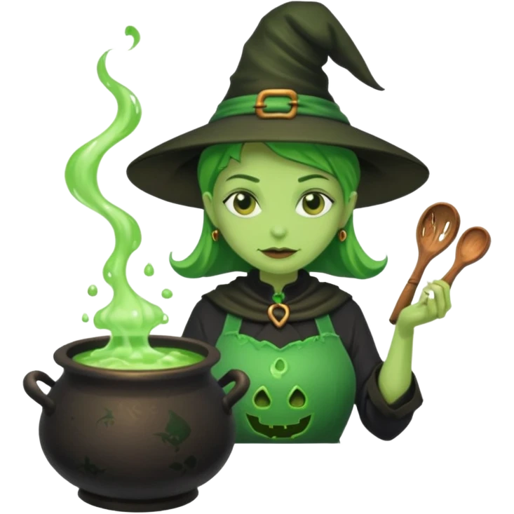 green witch cooking potion emoji