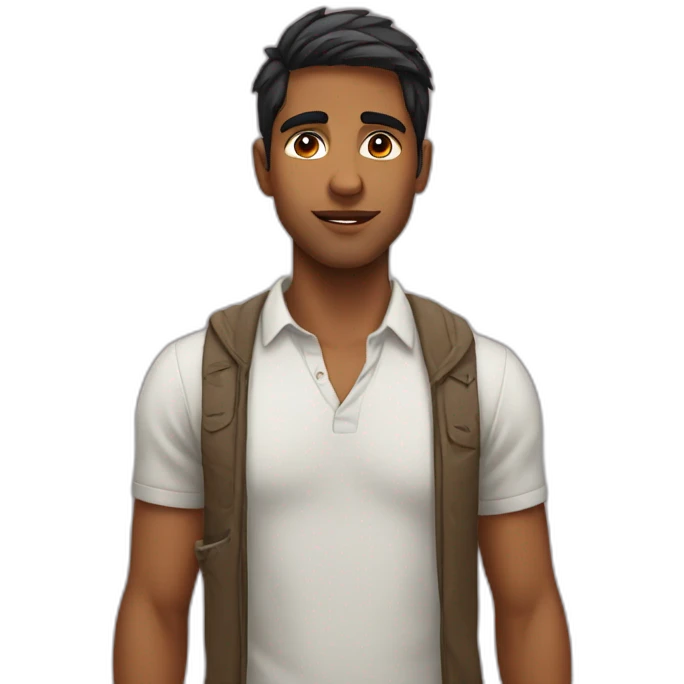 Young Indian man with no rizz emoji