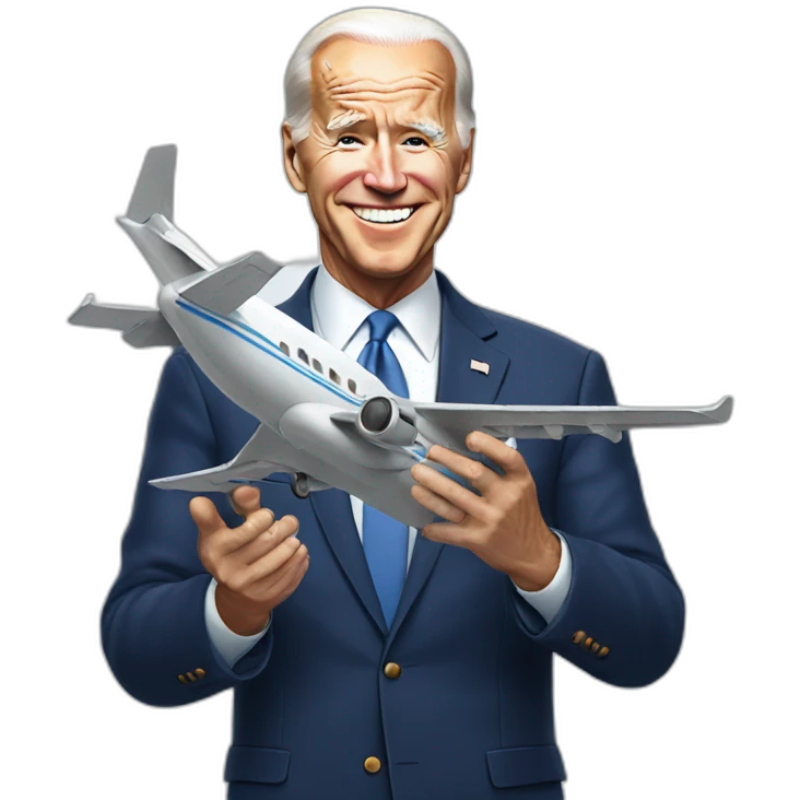 Biden holding a Toy plane emoji