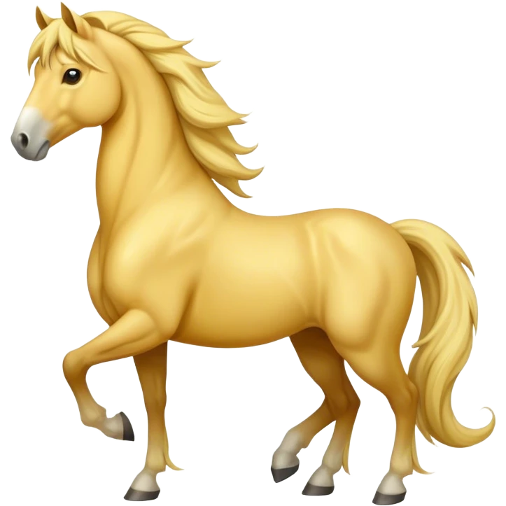 A standing yellow mature horse emoji