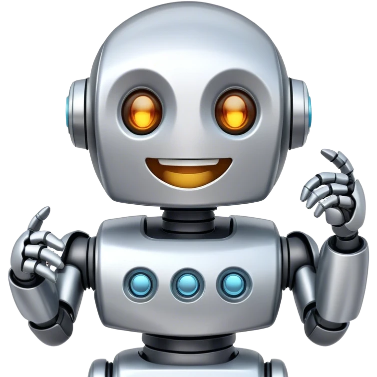 A robot is laughing at something. emoji