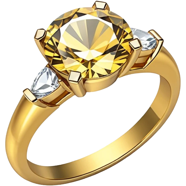 gold ring with a big diamond emoji