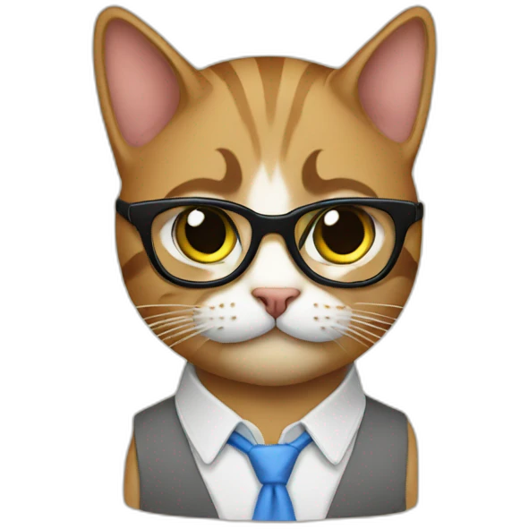 cat nerd emoji