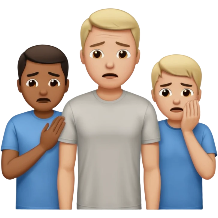3 people awkwardly watching one man crying  emoji