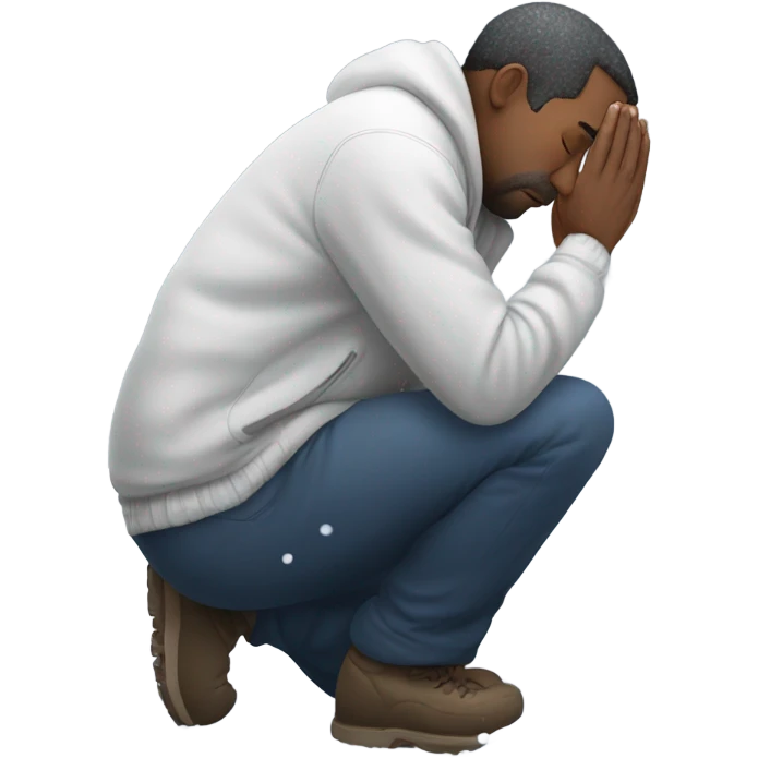 Man sniffing white snow emoji