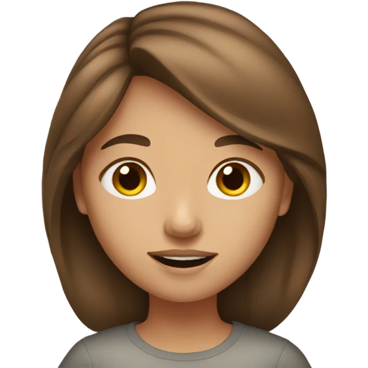 brown hair girl using  emoji