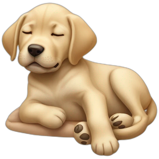 sleeping baby labrador on his paw emoji